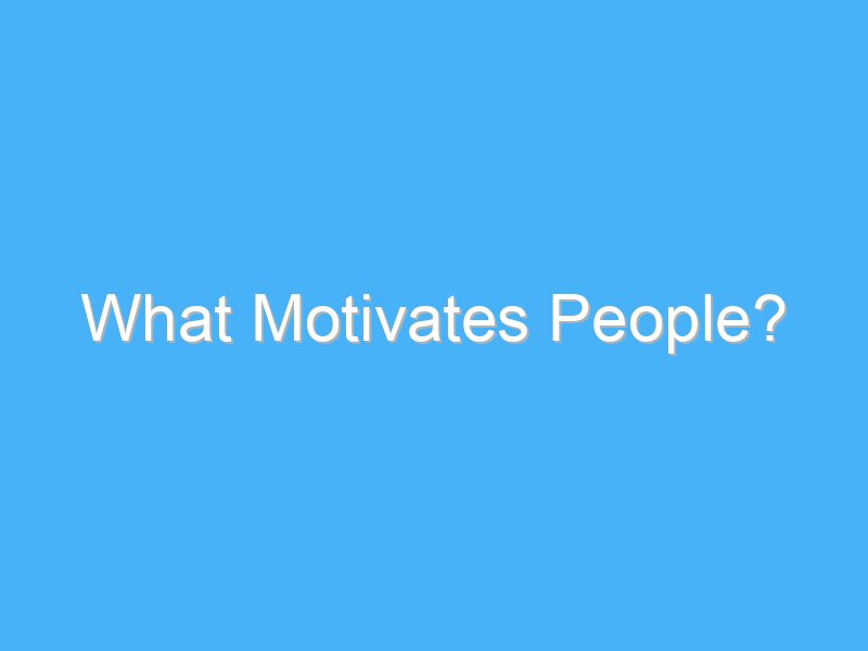 What Motivates People: Finding Your Personal Drive and Purpose